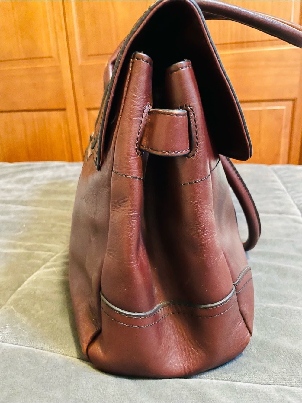Vintage 90’s Etienne Aigner Cognac Brown Leather Satchel - Picture 4 of 9